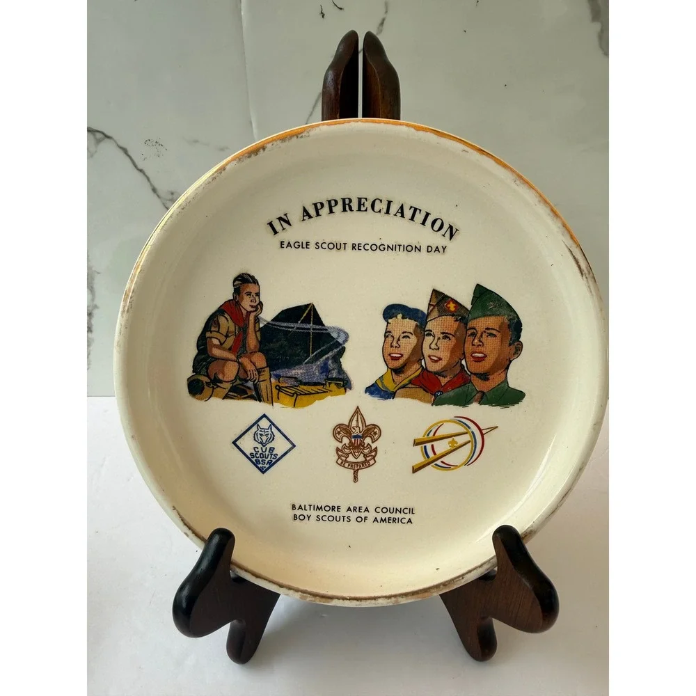 Vintage Boy Scouts Baltimore Area Council Eagle Scout Recognition Day Plate 7.25